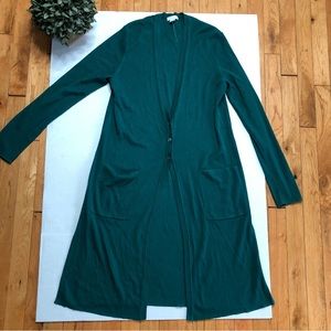 Teal Women's Long Cardigan Sweater